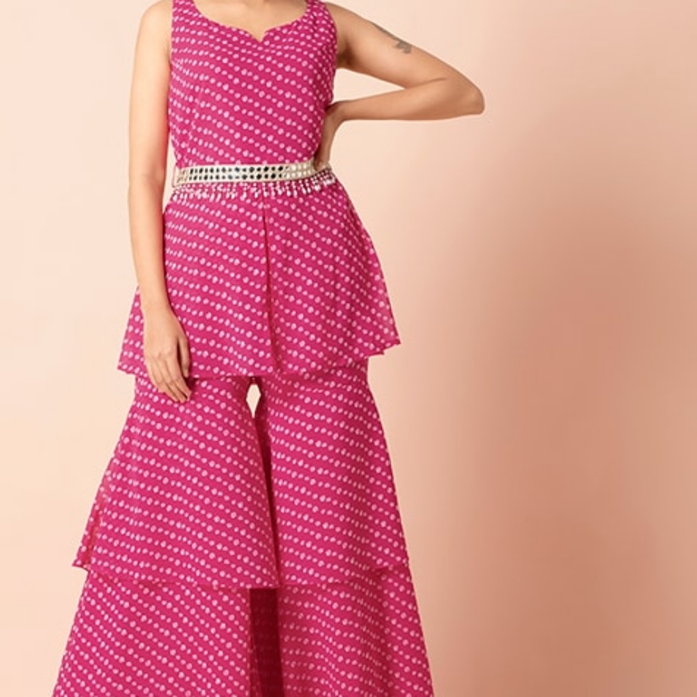COPY - Sharara / pallazo and top with embellished belt